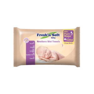 Fresh’n Soft Toallitas Húmedas Baby Newborn Wet Towels (99% Pure Water + Cotton) 40Und